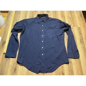 Anthony Foxx Shirt, Men's Size 17 34/35 Blue, Long Sleeve, Button Up Shirt